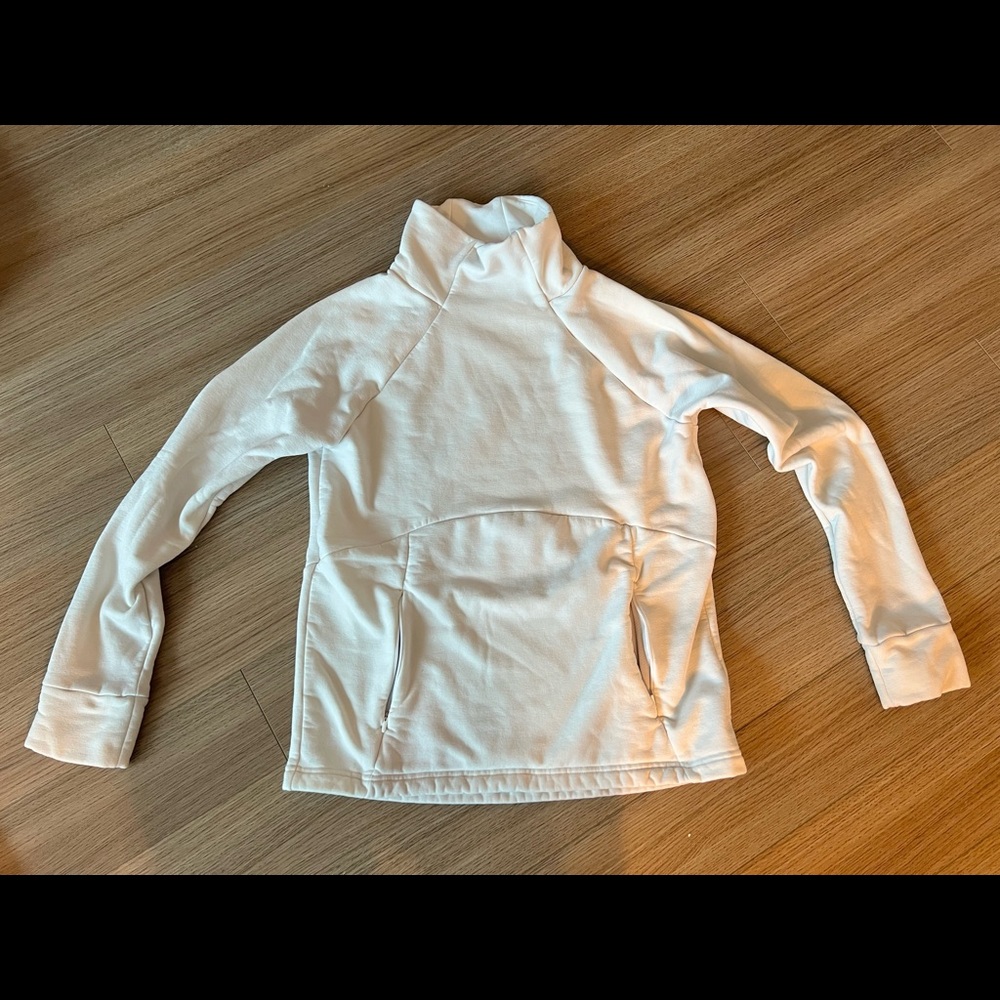 Athleta white polar tech funnel neck. Size S.